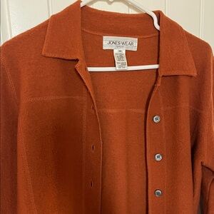 Jones New York Rust Button-Up Cardigan